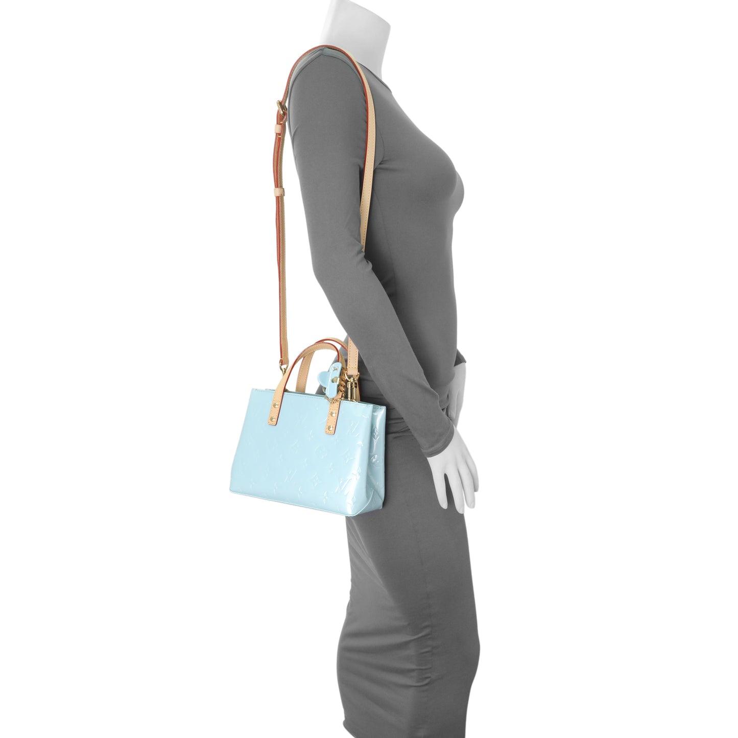 Exclusive Louis Vuitton Sky Blue Vernis Reade PM NM — Lifestyle View