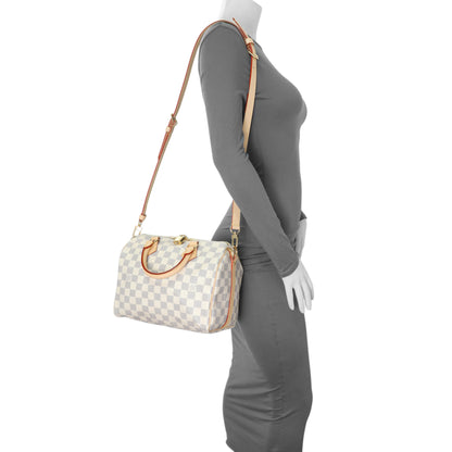 Exclusive Louis Vuitton Damier Azur Speedy 25 Bandouliere — Detail View
