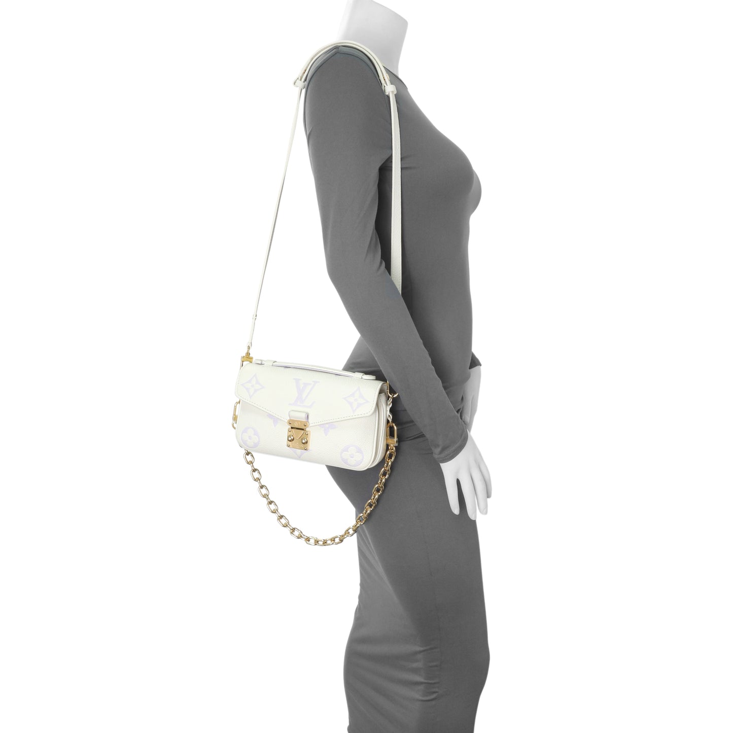 Exclusive Louis Vuitton Latte Bubble Tea Empreinte Pochette Metis East West — Alternate View 12