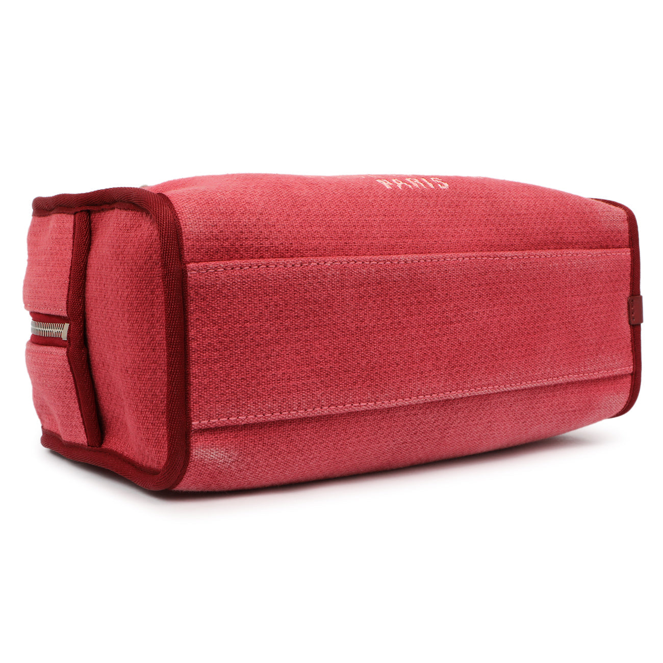 Exclusive Chanel Red Canvas Deauville Bowling Bag — Top View