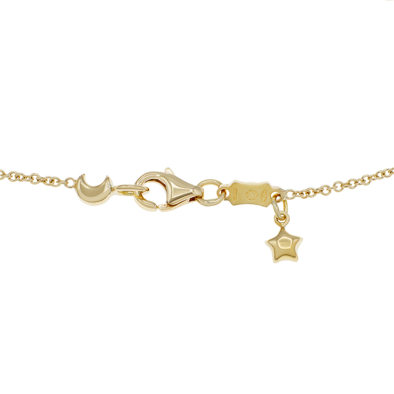 Exclusive 18K Yellow Gold Moon & Star Bracelet — Side View