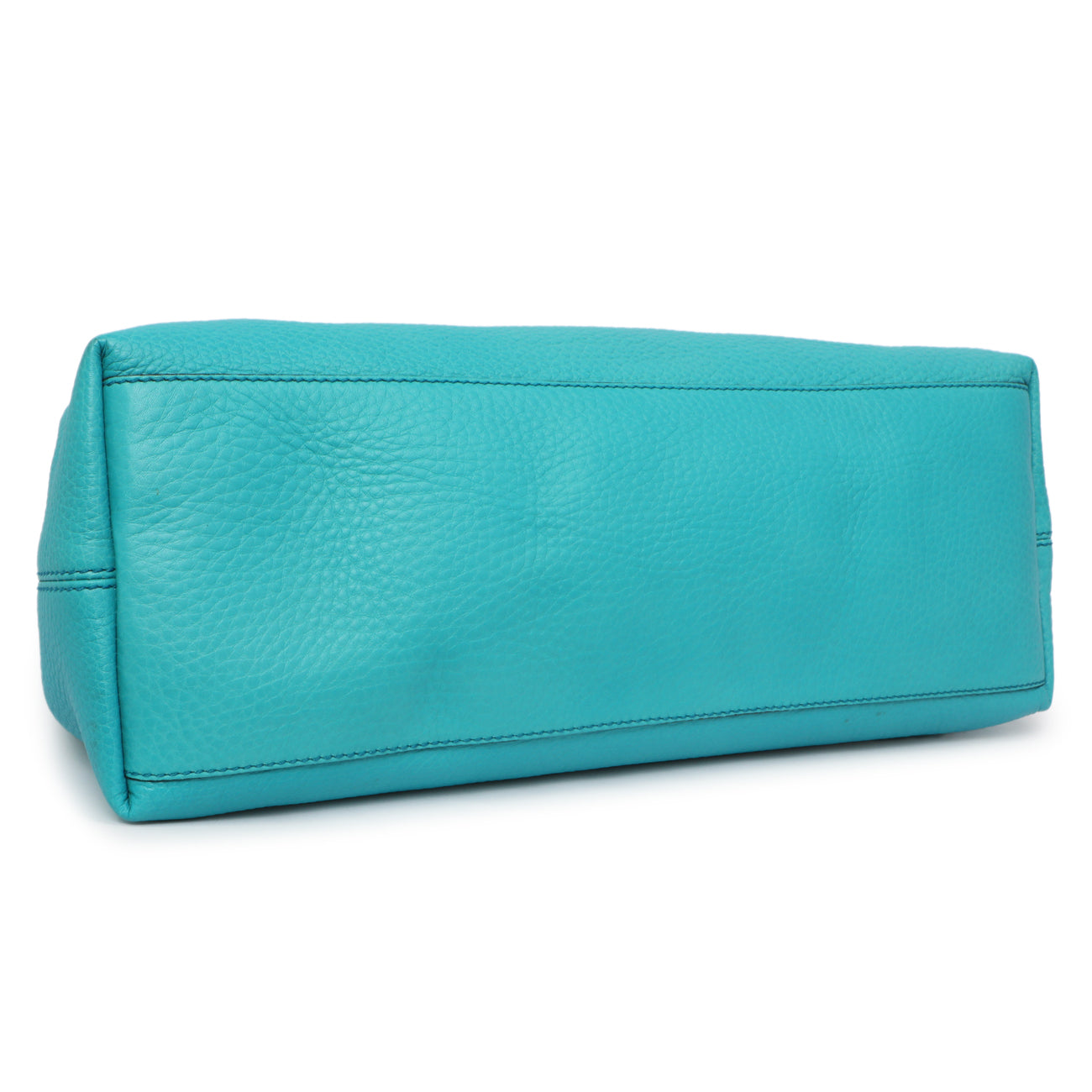 Exclusive Gucci Teal Pebbled Calfskin Medium Soho Chain Shoulder Bag — Back View