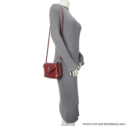 Exclusive Saint Laurent Burgundy Calfskin Monogram Toy Loulou Crossbody — Alternate View 11