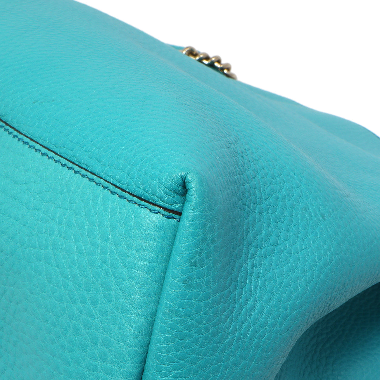 Exclusive Gucci Teal Pebbled Calfskin Medium Soho Chain Shoulder Bag — Alternate View 7