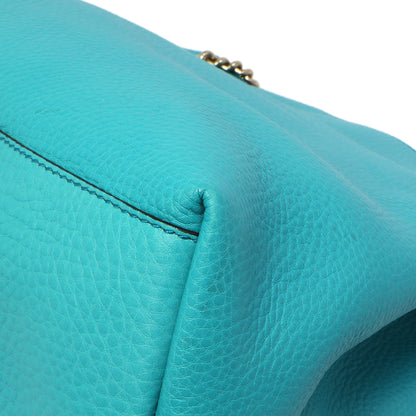 Exclusive Gucci Teal Pebbled Calfskin Medium Soho Chain Shoulder Bag — Alternate View 7