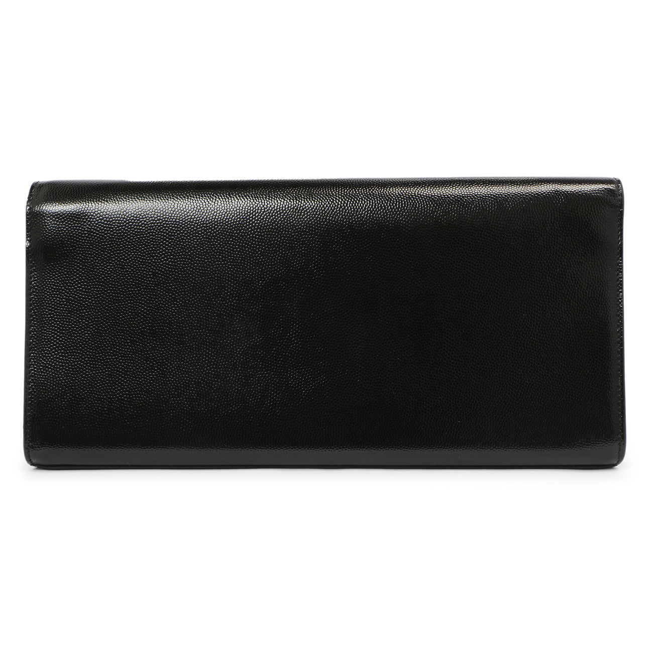 Exclusive Saint Laurent Black Patent Grain De Poudre Monogram Cassandre Clutch — Side View