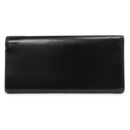 Exclusive Saint Laurent Black Patent Grain De Poudre Monogram Cassandre Clutch — Side View