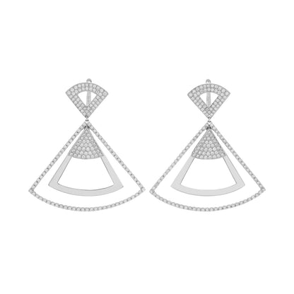 Exclusive 18K White Gold 4.50 Carat Diamond Earrings — Front View