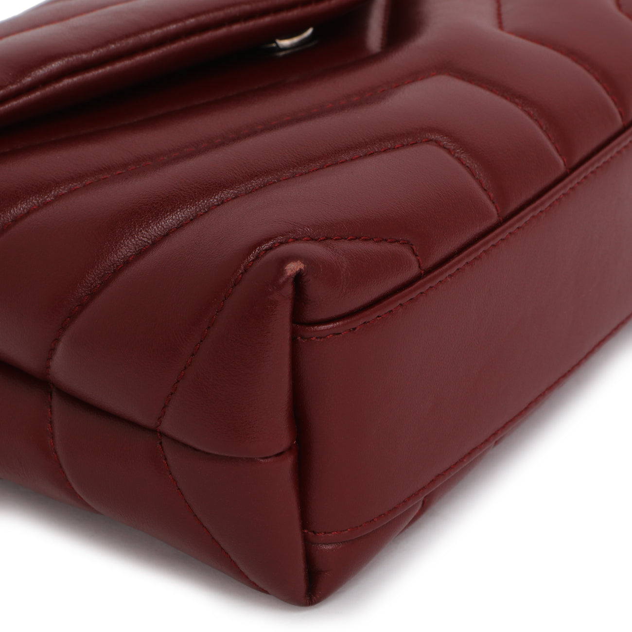 Exclusive Saint Laurent Burgundy Calfskin Monogram Toy Loulou Crossbody — Top View