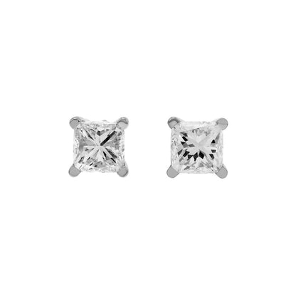 Exclusive 14K White Gold 1.19 Carat Diamond Stud Earrings — Front View