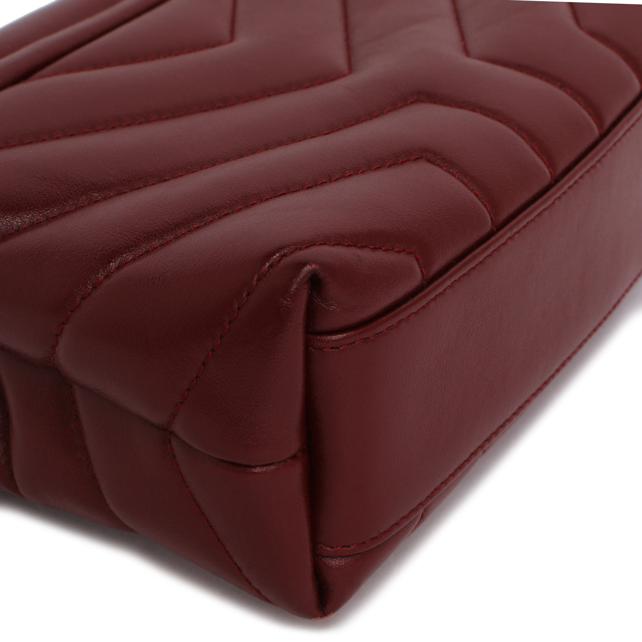 Exclusive Saint Laurent Burgundy Calfskin Monogram Toy Loulou Crossbody — Lifestyle View