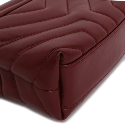 Exclusive Saint Laurent Burgundy Calfskin Monogram Toy Loulou Crossbody — Lifestyle View