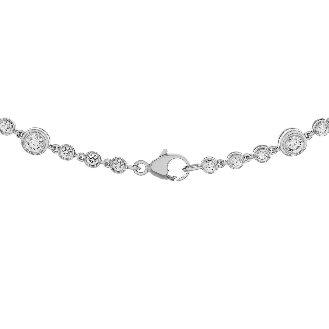 Exclusive Tiffany & Co. Platinum Diamond Circlet Double Drop Necklace — Top View