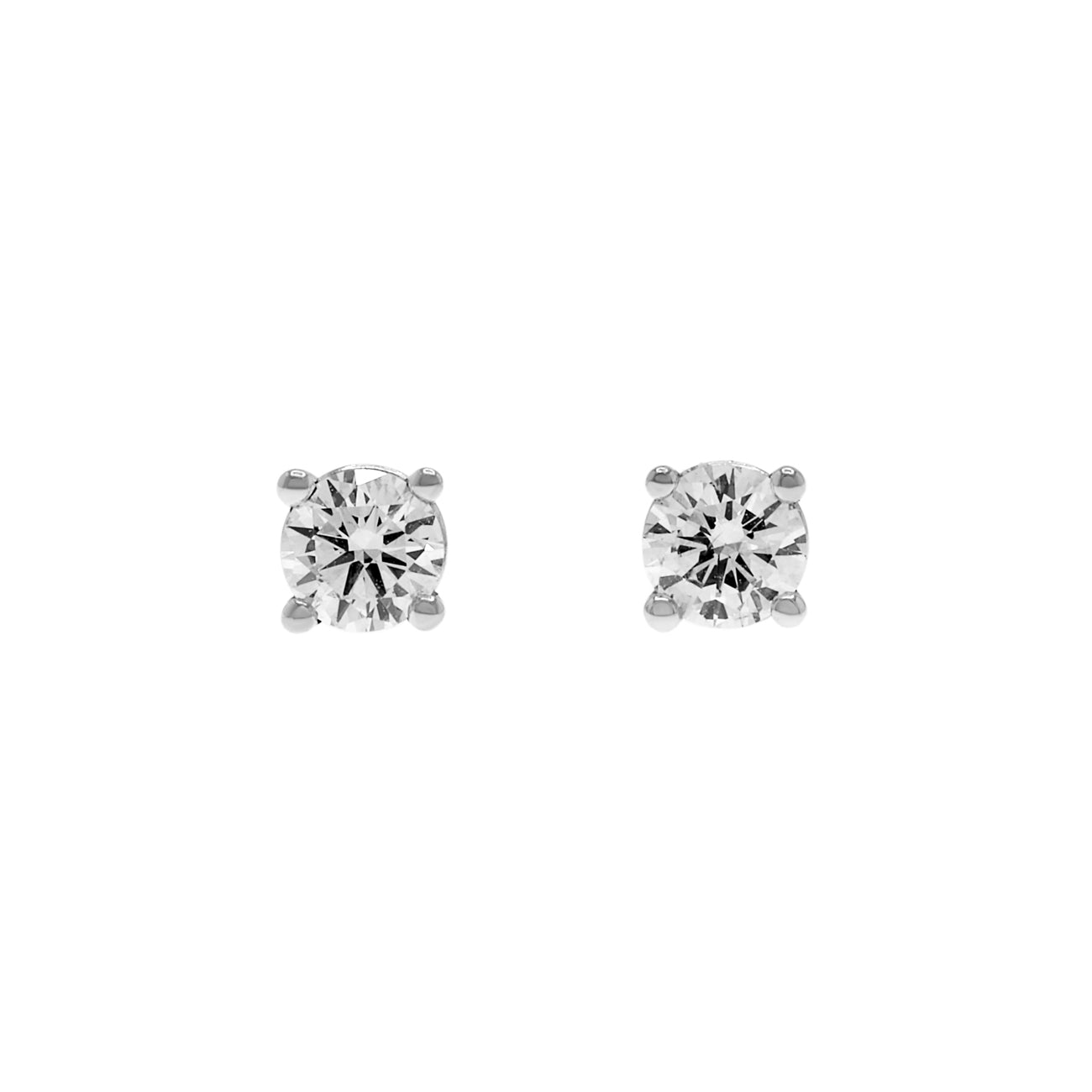 Exclusive 18K White Gold 0.25 Carat Diamond Stud Earrings — Front View