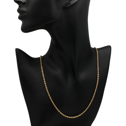 Exclusive 18K Yellow Gold Rope Chain — Back View