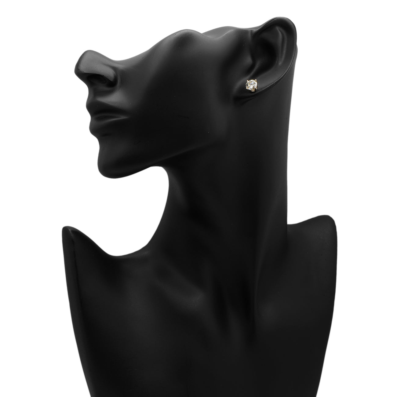 Exclusive 14K Yellow Gold 2.12 Carat Diamond Stud Earrings — Back View