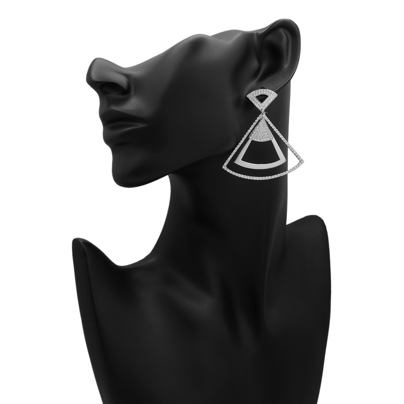 Exclusive 18K White Gold 4.50 Carat Diamond Earrings — Back View