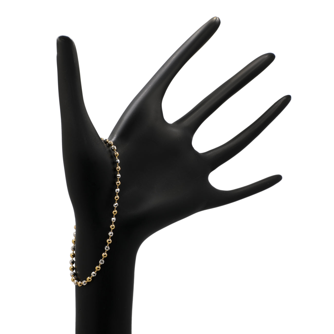 Exclusive 18K Yellow/White Gold Italian Bead Bracelet — Back View