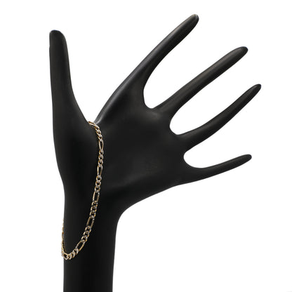 Exclusive 18K Yellow/White Gold Italian Figaro Bracelet — Back View