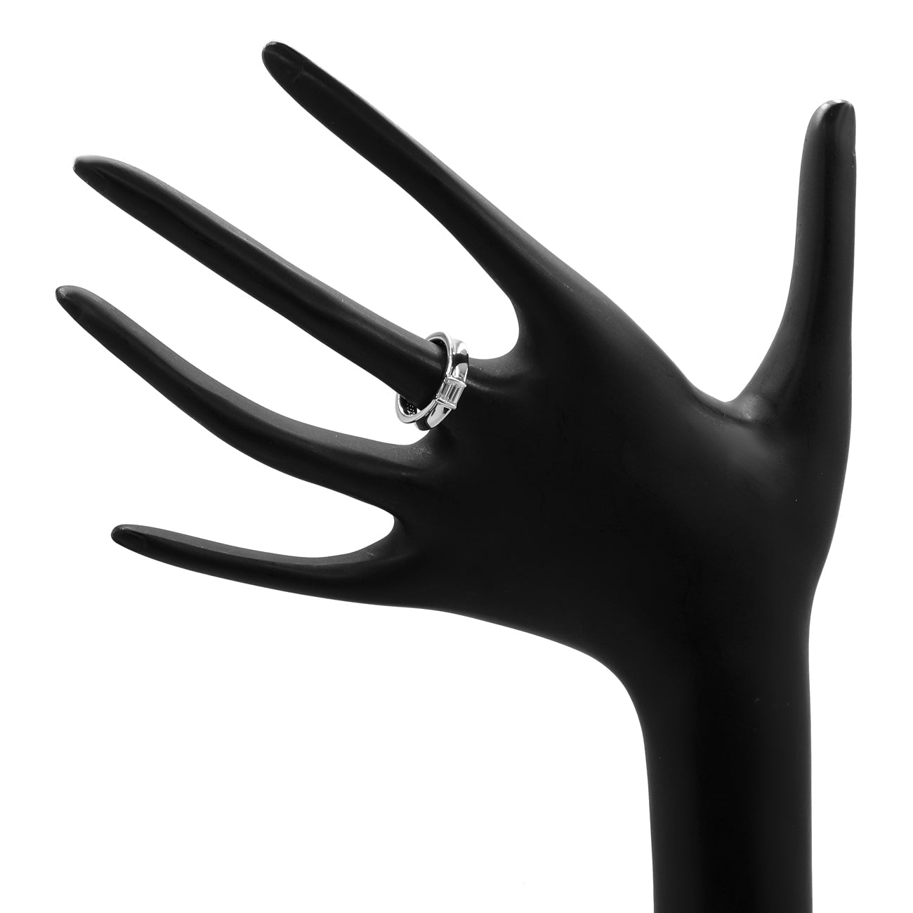Exclusive Tiffany & Co 18K White Gold Baguette Diamond Band — Back View