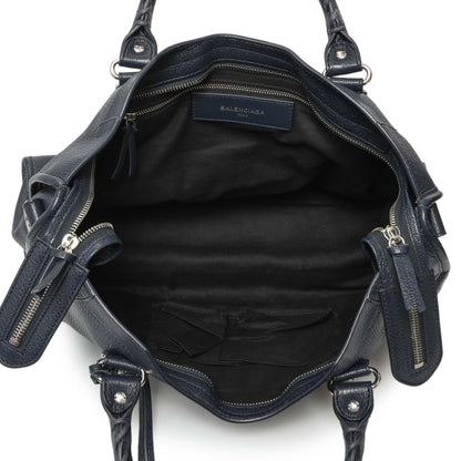 Exclusive Balenciaga Bleu Nuit Chevre Metallic Edge City — Top View