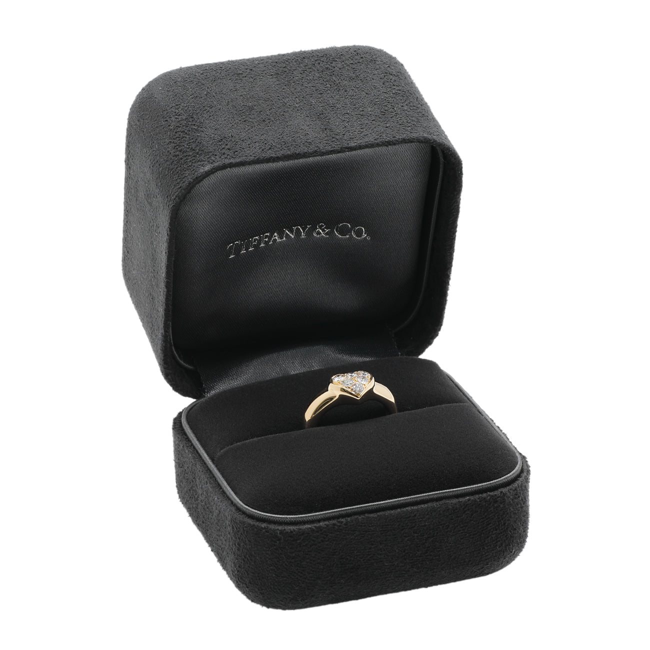 Exclusive Tiffany & Co. 18K Yellow Gold Diamond Heart Ring — Detail View