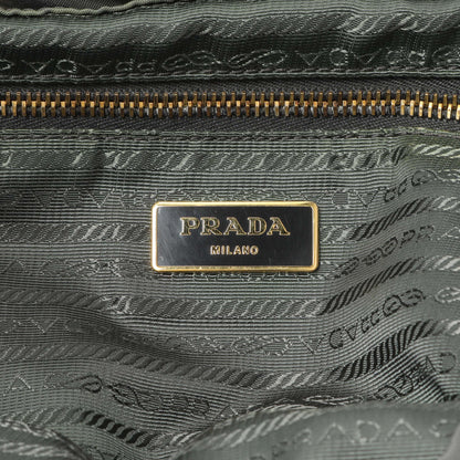 Exclusive Prada Grey Tessuto Nylon Medium Backpack — Detail View