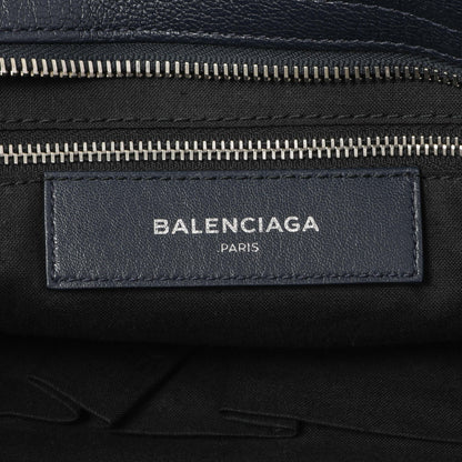 Exclusive Balenciaga Bleu Nuit Chevre Metallic Edge City — Detail View