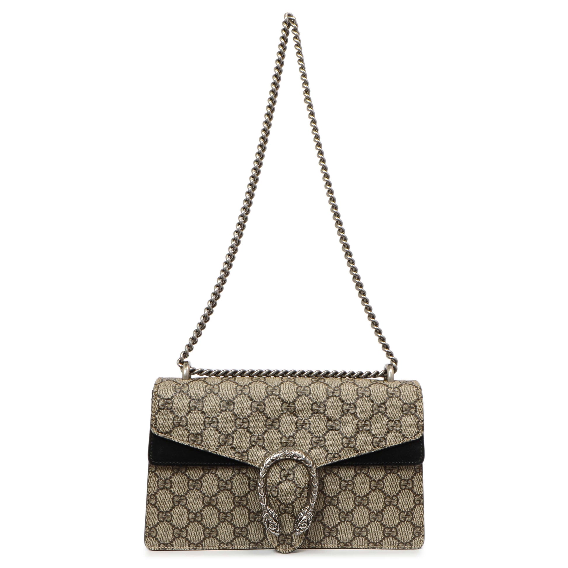 Exclusive Gucci GG Supreme Monogram Small Dionysus — Front View