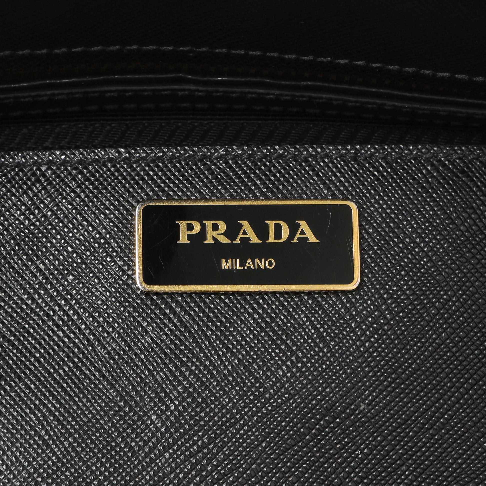 Exclusive Prada Black Saffiano Medium Galleria Double Zip Tote — Alternate View 9