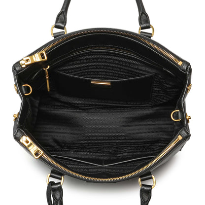 Exclusive Prada Black Saffiano Medium Galleria Double Zip Tote — Alternate View 8