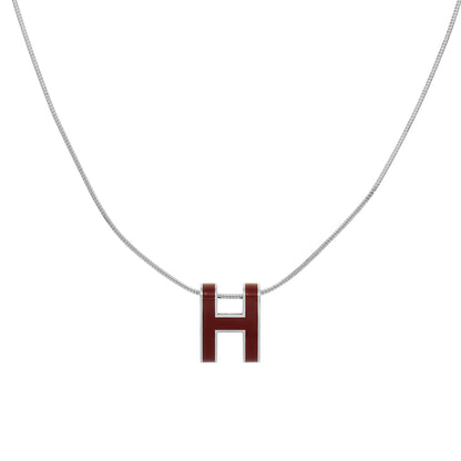 Exclusive Hermes Palladium Lacquered Pop H Pendant — Front View