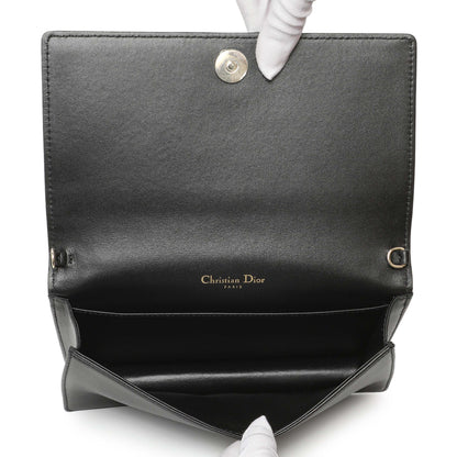 Exclusive Christian Dior Black Lambskin Cannage Lady Dior Pouch — Detail View