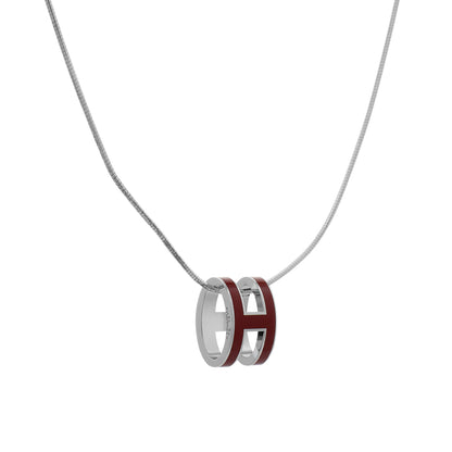 Exclusive Hermes Palladium Lacquered Pop H Pendant — Side View
