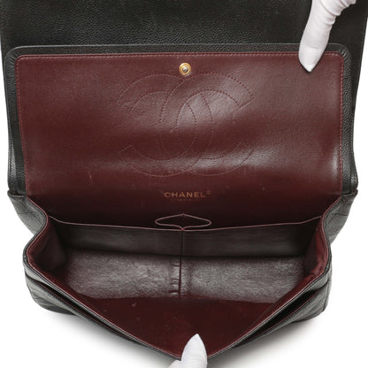 Exclusive Chanel Black Quilted Caviar Jumbo Double Flap — Alternate View 8