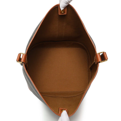 Exclusive Celine Tan Triomphe Canvas Calfskin Medium Bucket Bag — Alternate View 8