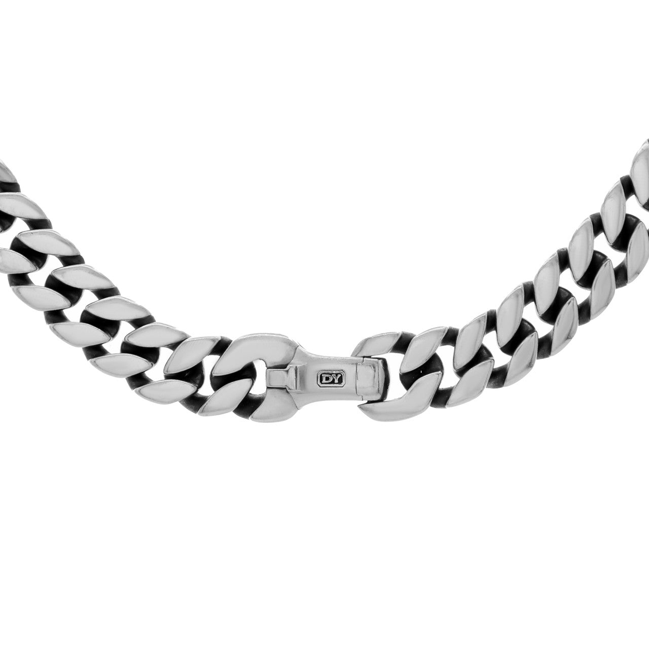Exclusive David Yurman Sterling Silver Curb Chain Necklace — Side View