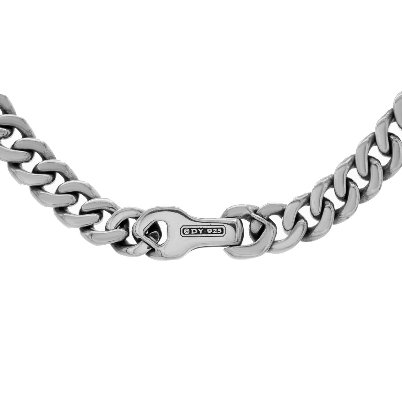 Exclusive David Yurman Sterling Silver Curb Chain Necklace — Back View