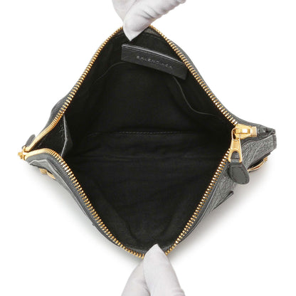 Exclusive Balenciaga Gris Fossile Lambskin Giant 12 Zip Pouch — Top View