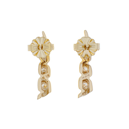 Exclusive 14K Yellow Gold Diamond Earrings — Side View