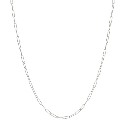 Exclusive 14K White Gold Paperclip Necklace — Front View
