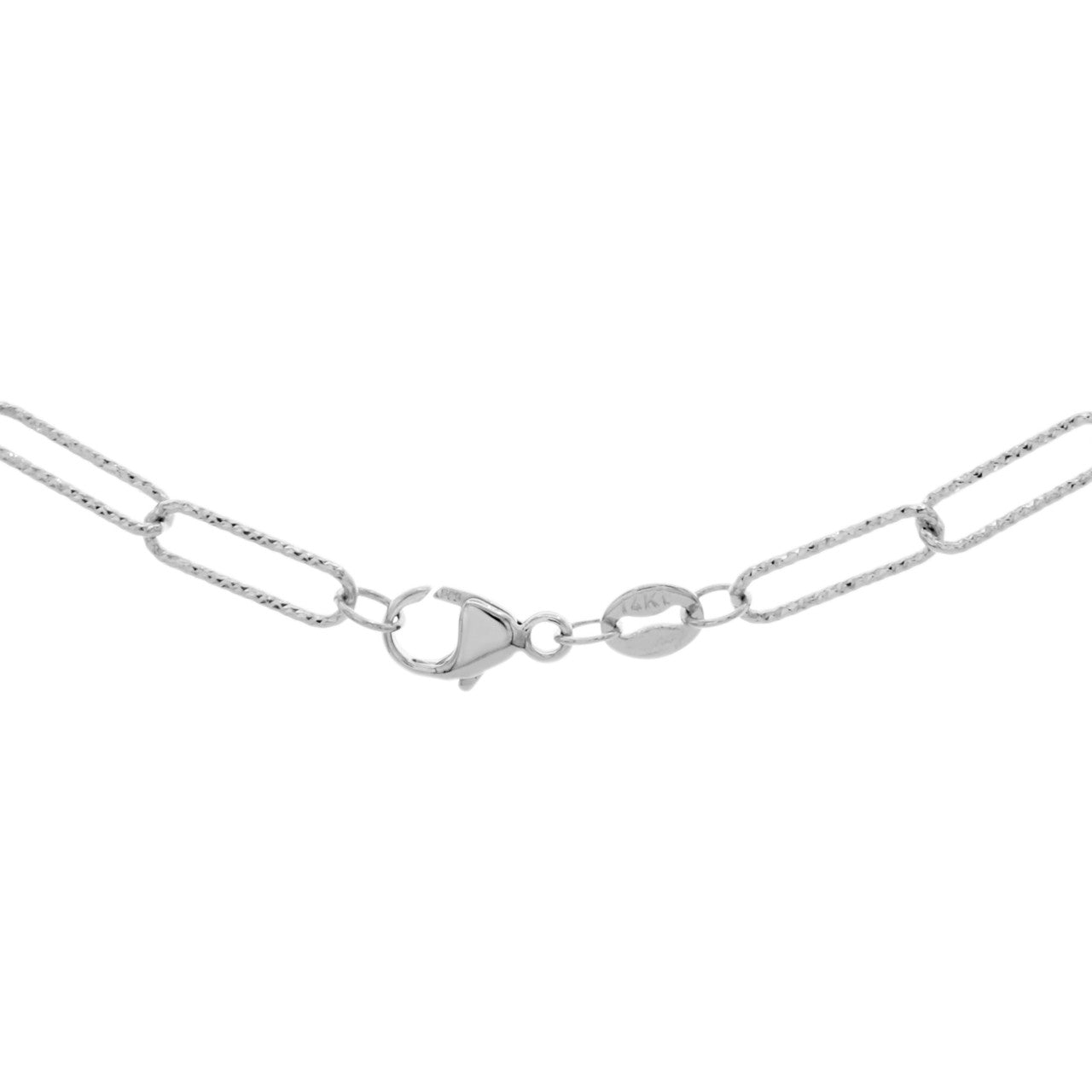 Exclusive 14K White Gold Paperclip Necklace — Side View