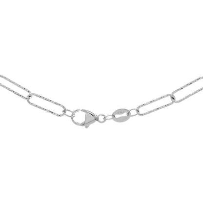 Exclusive 14K White Gold Paperclip Necklace — Side View