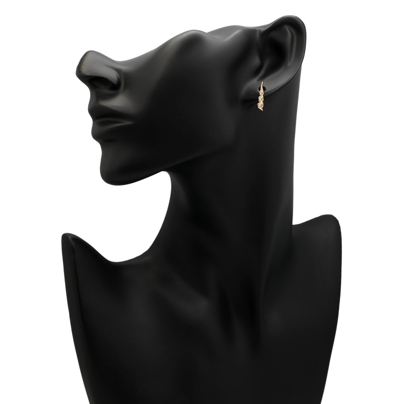 Exclusive 14K Yellow Gold Diamond Earrings — Back View