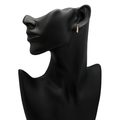 Exclusive 14K Yellow Gold Diamond Earrings — Back View