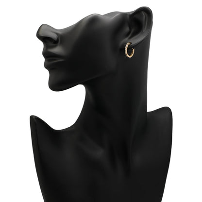 Exclusive 18K Yellow Gold Diamond Huggie Hoop Earrings — Back View
