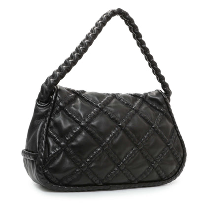 Exclusive Chanel Black Quilted Lambskin Hidden Chain Flap Bag — Side View