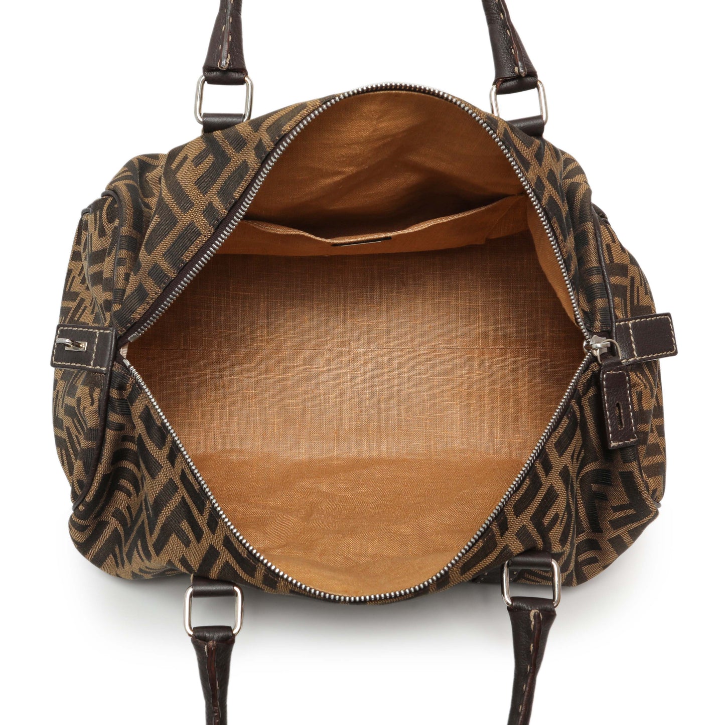 Exclusive Fendi Zucca Selleria Large Boston Bag — Alternate View 8