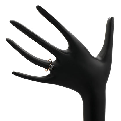 Exclusive 18K Rose Gold Black Diamond Solitaire Hidden Halo Ring — 4 — Top View
