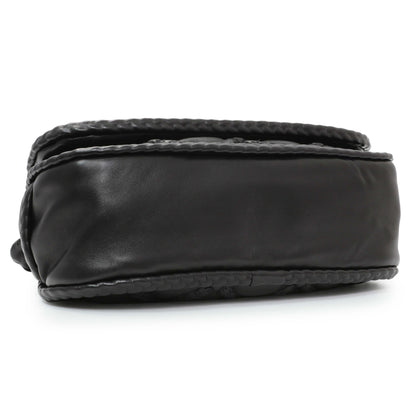 Exclusive Chanel Black Quilted Lambskin Hidden Chain Flap Bag — Back View